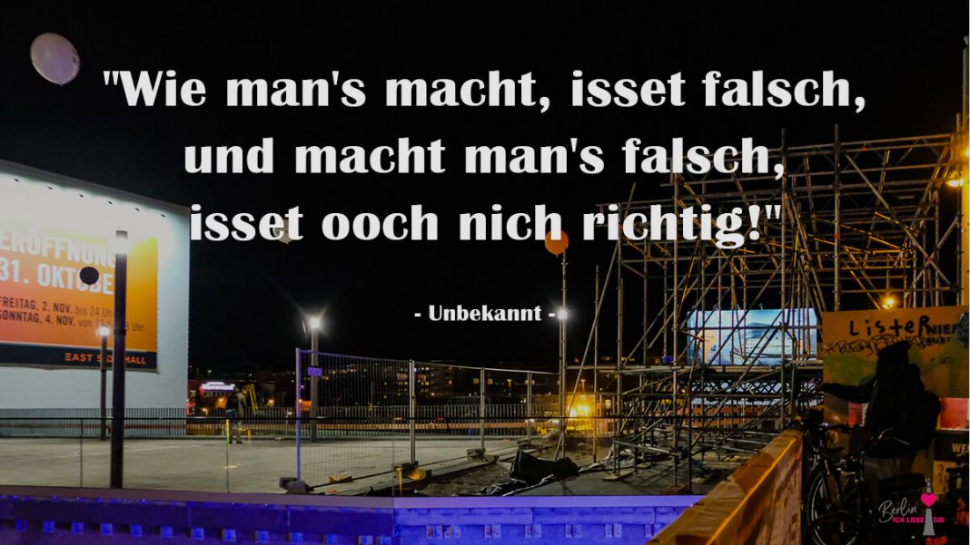 Berliner Sprüche & Zitate BERLIN ICK LIEBE DIR